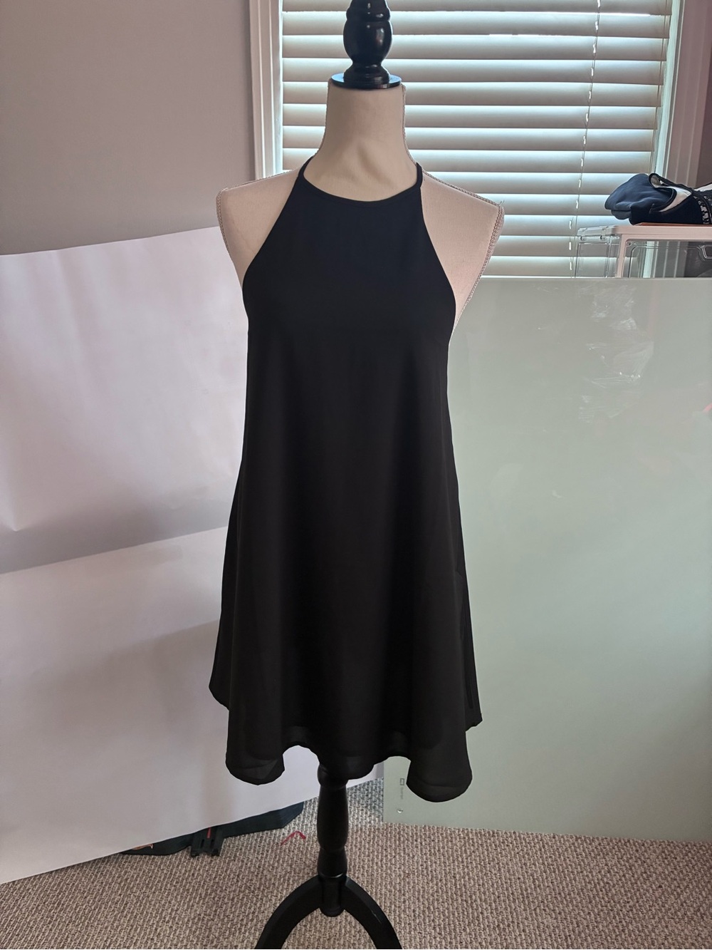 re:named Black Halter Mini Dress